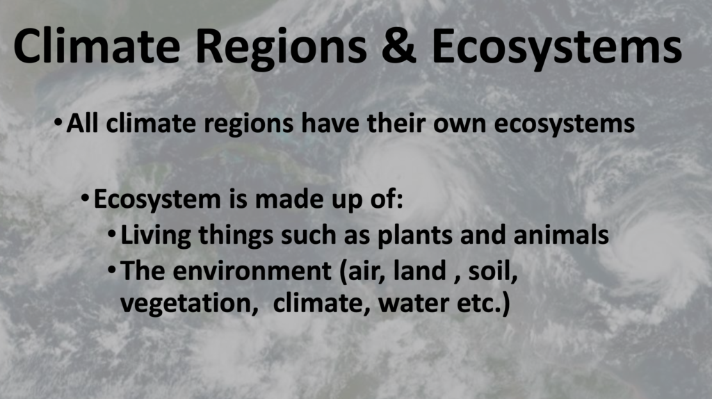 Water Climate and Ecosystem